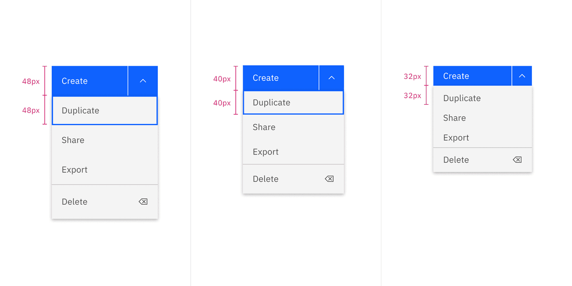 Menu height