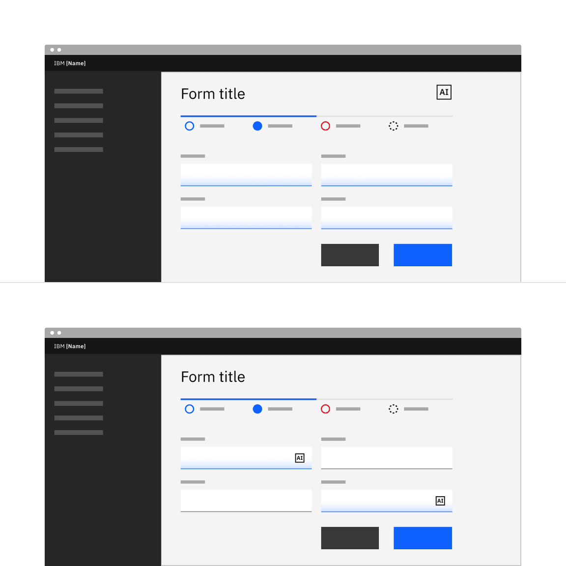 Example of an AI label placement in forms